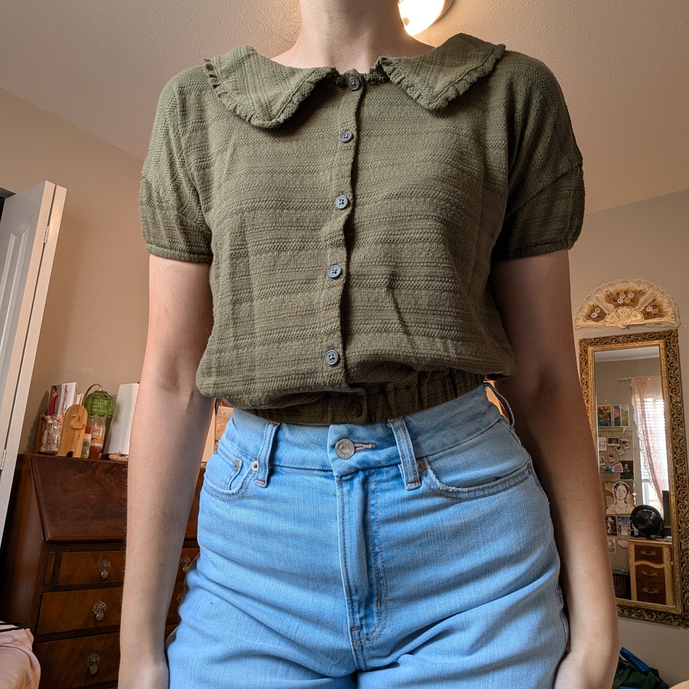 Madewell Olive Button-Down Shirt